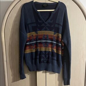Pendleton blue Geometric Patterned Sweater